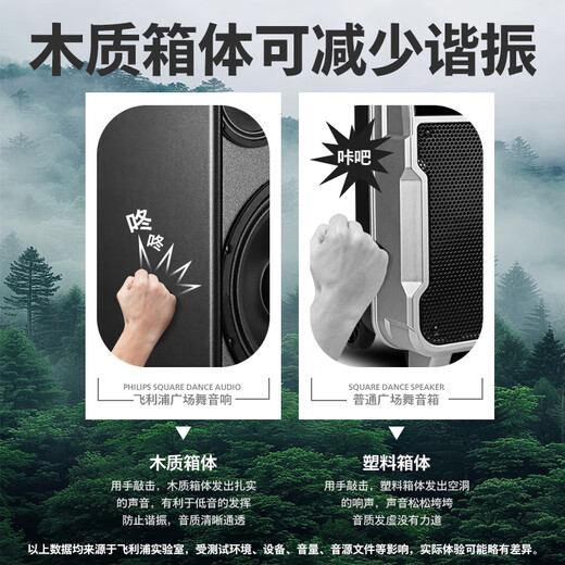 Philips (PHILIPS) SD180 8-inch square dance audio outdoor stage high-power mobile portable trolley speaker wireless Bluetooth high-volume karaoke amplification with dual microphones