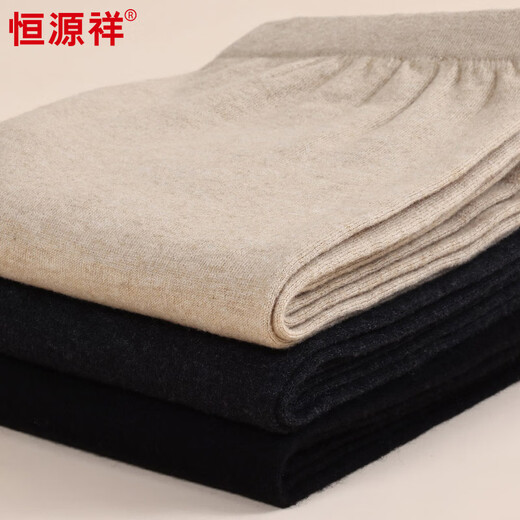 Hengyuanxiang Thin Women's Wool Pants Warm Pants Seamless Spring and Autumn Inner Slim High Waist Knitted Leggings for Women Khaki XL