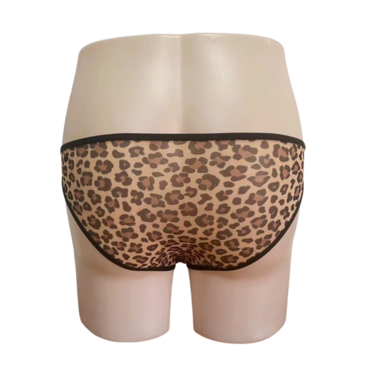Leopard print men's underwear low-waisted hollow breathable sexy men's thong free pants one size one size
