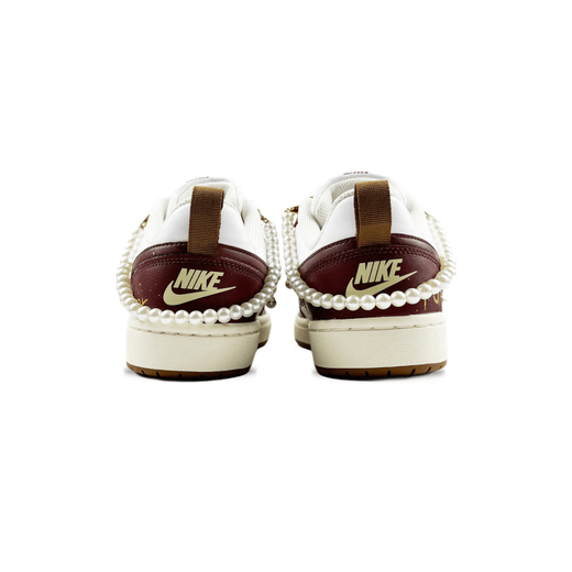 Nike (NIKE) custom sneakers, Forever lifelong wedding shoes, Xiuhe splash-ink anti-slip shock-absorbing sneakers for women, burgundy 35.5