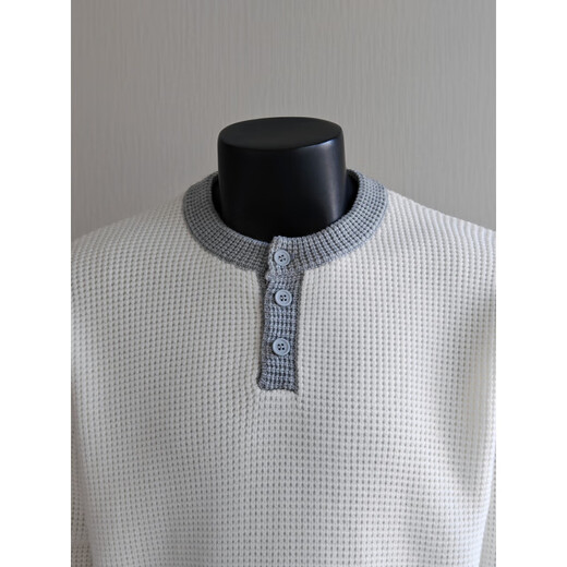 Dai silk warm autumn Henry collar men's bottoming shirt with 2025 new autumn and winter top handsome waffle sweater men's gray M _ It is recommended that 100 Jin Jin is equal to within 0.5 kg