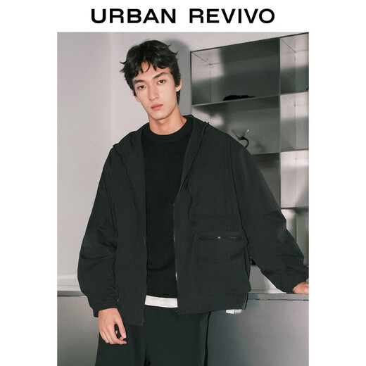 UR2025 new autumn men's casual workwear style multi-pocket ultra-loose jacket UUV150025 black S (XS-S)