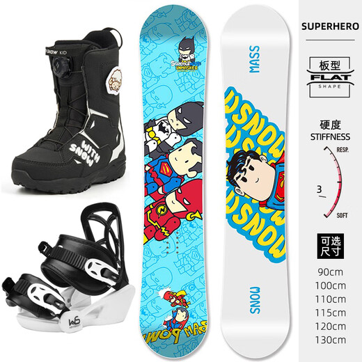 WS SnowboardsWS Snowboard Kinder Snowboard Set Komplettset Skischuhe Bindungen Snowboard Set Kinder und Jugendliche Snowboard E1 Set 90cm
