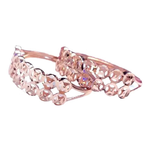 Yongsi purple gold shiny copper coin ring 18K color gold simple and exquisite foreign style imitation 18K gold ladies rose gold ring for women