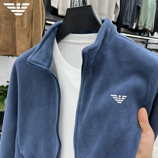 ARMANI EXCHANGE Armani chaqueta polar polar cárdigan de lana para hombre sudadera abrigo de primavera y otoño para hombre deportes casuales al aire libre 8960 gris azul M /165