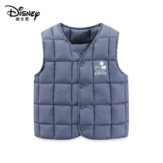 Disney children's clothing children's cotton vest autumn and winter new style boys and girls inner vest casual outer wear blue 110