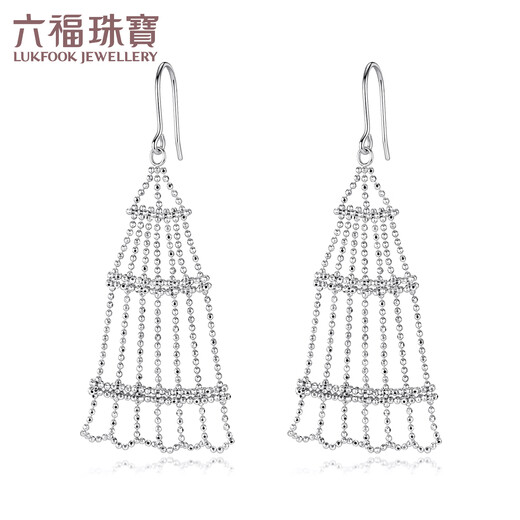 Lukfook Jewelry Platinum 950 Lace Dance Dress CNC Craft Tassel Platinum Earrings Price GJP0011DS 6.00g (including labor cost 894 yuan)