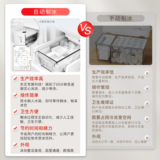 TOSHIBA Xiaobaili 435L cross-door refrigerator ultra-thin zero-embedded home automatic ice-making glass panel frequency conversion first-level energy efficiency GR-RF456WI-PG1B5