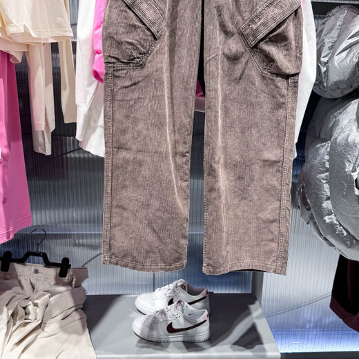 NIKE Men's 2025 Winter New Casual Pants Corduroy Retro Versatile Loose Straight Warm Sports Pants HV0527-237 S