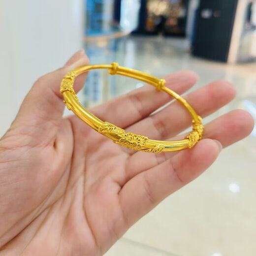 Genuine gold shop 18K gold bracelet for women 18K London gold cherry blossom push-pull bracelet for mom and wife holiday gift Sakura bracelet