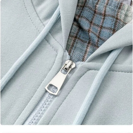 Fake two-piece hooded cardigan jacket for women autumn 2025 winter Korean style velvet loose large size student versatile sweatshirt for women light blue winter velvet (double layer fabric 400g) M recommended 95-110Jin Jin is equal to 0.5 kg