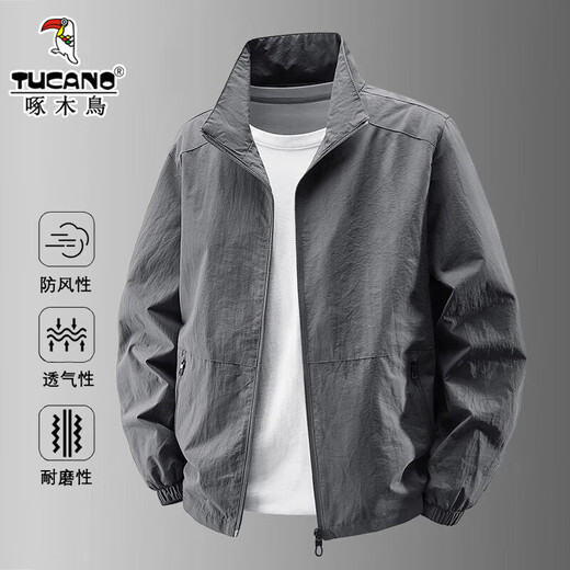 Woodpecker (TUCANO) Jacket Men's Spring and Autumn New Stand Collar Breathable Casual Loose Top Outdoor Sports Business Versatile Jacket Men Army Green Spring and Autumn XL