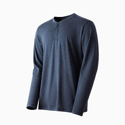 Cationic merino wool Henry long-sleeved men's moisture-absorbent, quick-drying, breathable, deodorant long-sleeved sports ZT1159 dark blue turtleneck M
