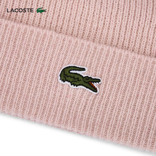 LACOSTE French crocodile same style 25 autumn new wool scarf and knitted hat gift box | RB5385 ADY/light pink