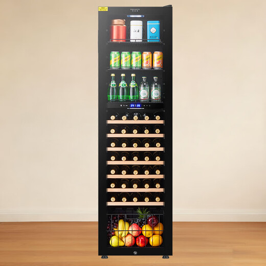 VINGARDE wine cabinet constant temperature wine cabinet dual-temperature refrigerator beverage ice bar compressor refrigeration air-cooled frost-free household tea beverage liquor wine fruit preservation refrigerated display cabinet CH-208 dual temperature multi-functional ice bar wine cabinet 208L