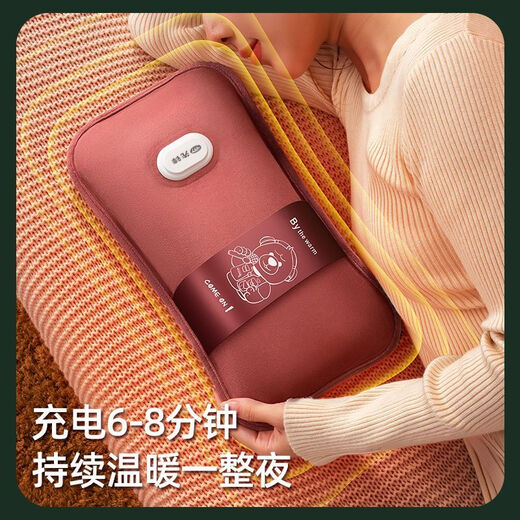 Pioneer rechargeable explosion-proof large hot water bag household long foot warmer quilt artifact burgundy extra large thickened velvet silk belt national standard authentic
