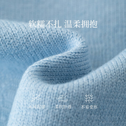 INMAN Commuting Simple Casual Knitted Cardigan Women's 2025 Autumn Retro Embroidered Soft and Comfortable Round Neck Sweater Milk Blue S