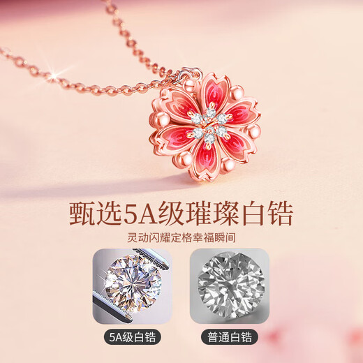 The only (Winy) peach blossom sterling silver necklace for women, light luxury, niche, high-end pendant, birthday gift for girlfriend and wife, jewelry