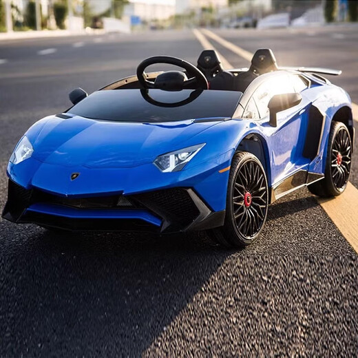 ZIFAN Lamborghini children's electric car with remote control toy sports car four-wheel seatable car for men, women and children electric white hydraulic lever double door self-driving + remote control + lithium battery standard