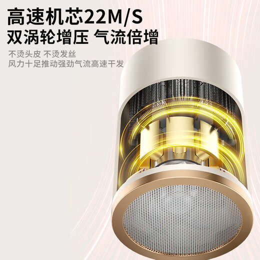 High-speed hair dryer, foldable dormitory hair dryer, home silent negative ion high-power non-harming hair constant temperature hair care barber shop hair dryer space gray 2000W powerful quick-drying + blue light negative ions