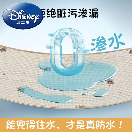 Disney (Disney) Class A cotton double-layer gauze baby changing pad waterproof pure cotton breathable baby sheet overnight diaper aunt mattress waterproof model - Doudou Good Friends 100% cotton double-layer gauze changing pad 50x75cm