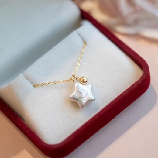 Quan Yin's new 14k gold-filled natural baroque freshwater star pearl pendant, exquisite and simple clavicle chain with various designs, Ba