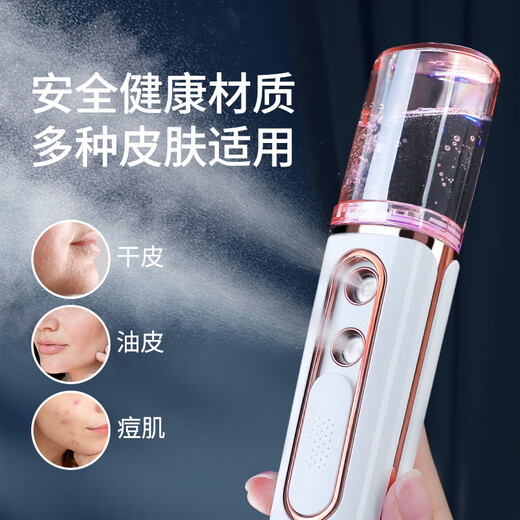 Marcobeli Hydrating Instrument Nano Sprayer Facial Hydrating Instrument Handheld Home Portable Cold Spray Machine Facial Humidifier Facial Steamer Beauty Instrument Oxygen Injection Instrument Birthday Gift Upgraded Double Hole Spray + Double Hydration