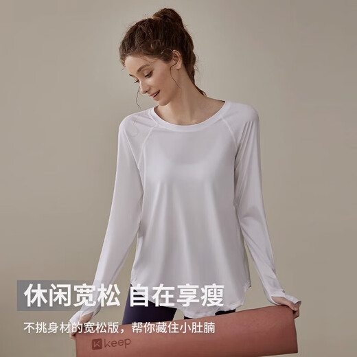 Yoga wear for women, spring and autumn loose sports blouse tops, long-sleeved T-shirts, fitness wear, running fitness Pilates, black slit L