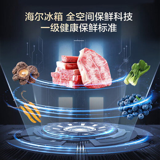 Haier Camellia Pro 510L French style refrigerator glass ultra-thin zero-embedded EPP sterilization and deodorization full space preservation BCD-510WGHFD1BXZU1