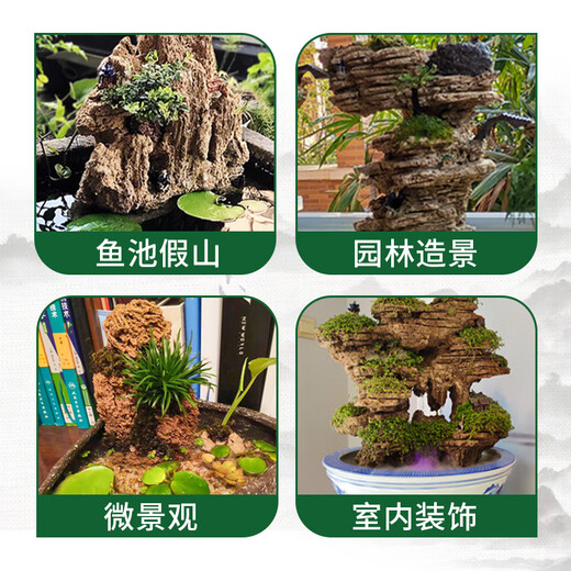 Absorbent stone natural stone bonsai fish tank courtyard large fish pond landscaping absorbent stone raw stone landscaping decoration 2 pieces absorbent stone rubble trial pack free mixed grass