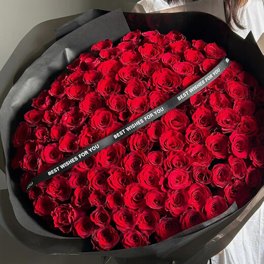 Bouquet of 99 red roses, express delivery of love, proposal, birthday gift to girlfriend, flowers delivered by local flower shop. I love you deeply丨bouquet of 99 red roses