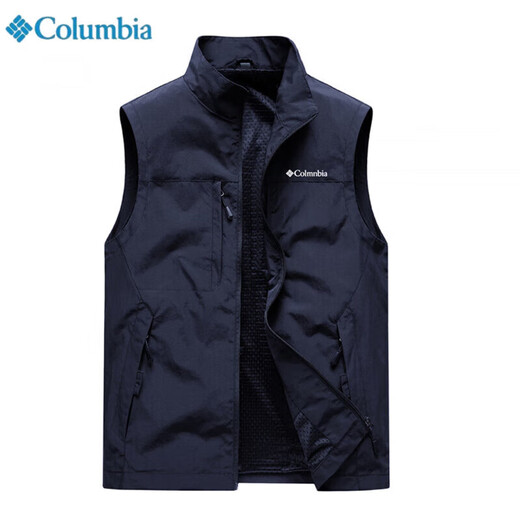 Columbia 2025 outdoor vest men's autumn casual vest fishing photography vest vest work jacket dark blue XL size
