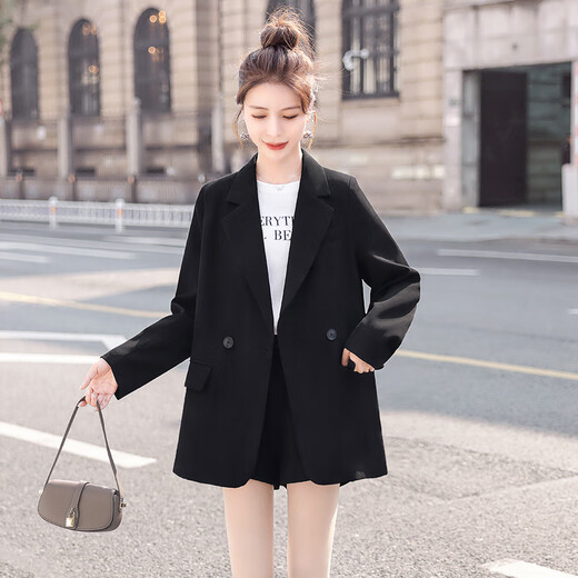 Cypress Reversanzug 2025 Herbst neue Damen lässige zweireihige langärmelige Anzugjacke