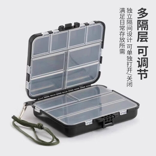 Lure small accessories box micro-object fish hook pin storage box portable double-layer mini fake bait sequin small box fishing gear fake bait storage box-9 grid box-total 1