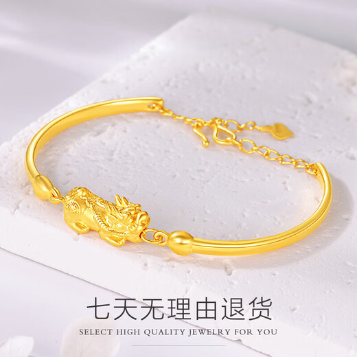 Yongsi pure gold 9999 pure gold 999 Pixiu bracelet for women, exquisite gold-plated gift for girlfriend and wife, Pixiu hand 6.2g