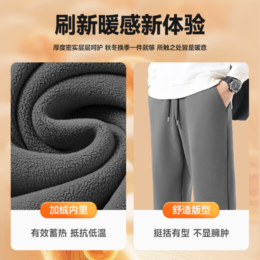 Pull back youth casual pants men's winter fleece polar fleece straight pants thick and warm high-quality men's sports pants olive green (blue maple pants logo) S /165 (weight 85-100Jin Jin equals 0.5 kg)