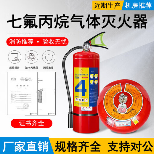 Heptafluoropropane fire extinguisher 2kg portable gas 4kg 6kg suspended automatic fire extinguishing device machine room 8kg 10kg suspended solenoid valve 10kg heptafluoropropane