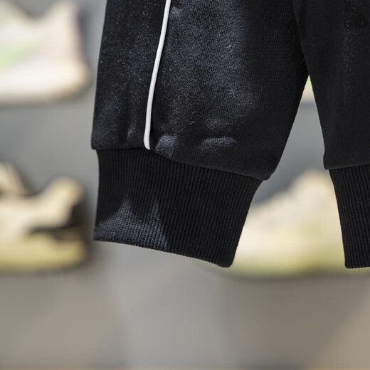 Li Ning children's round neck long-sleeved sweatshirt for boys and girls new loose retro college style pullover sweatshirt top YWDV679 black-2 one size fits all 135