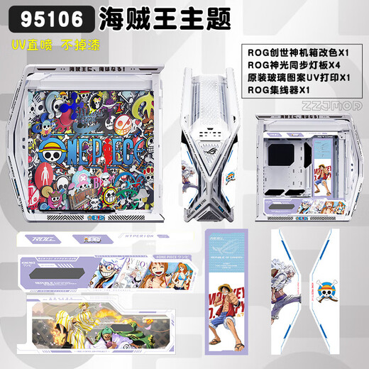 ASUS ROG GR701 God of Creation Weißes Gehäuse Fubuki EVA-Serie Kundenspezifischer UV-Druck Farbwechsel Full-Tower-Thema Kundenspezifisches Gehäuse Wildleder Kundenspezifisches ARGB Vollständiger Satz Lichtpaneele Einteiliges weißes Gehäuse + UV-Lichtpaneel Bestehende Lösungsanpassung