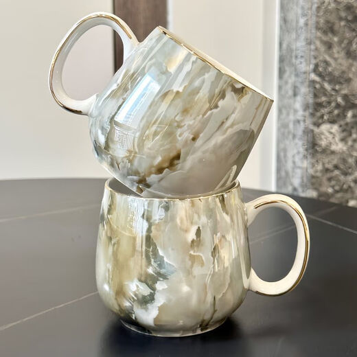 Water cup set for home living room light luxury simple water-resistant water ware for entertaining guests ins tea cup teapot tea set set stone pattern 8-piece set bear head style gift box