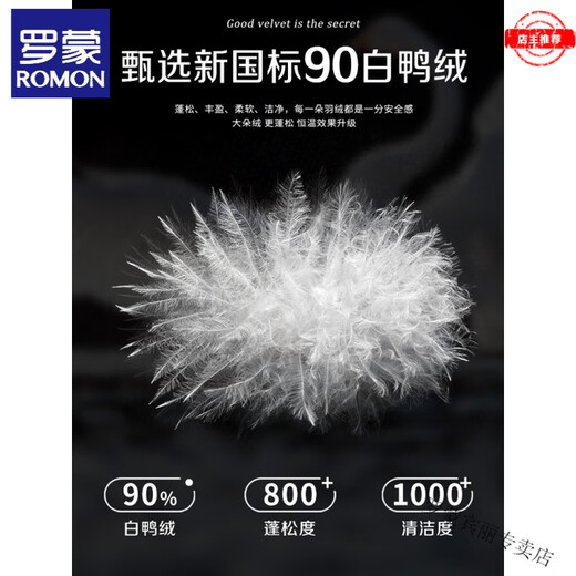 ROMON micro-flared down pants for women, new winter high-waist slimming 90 white duck down thickened cold-proof warm cotton pants, navy blue S