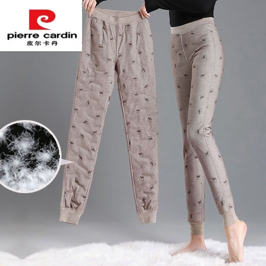Pierre Cardin down pants for women, high-waisted, middle-aged and elderly, Northeast minus 40 degrees, thickened inner liner, warm mother's cotton pants, light purple, thickened and lengthened, L 28 108-118
