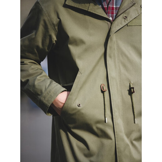 MADEN workwear American retro M51 fishtail mid-length windbreaker jacket hooded parka coat cotton coat men's autumn military green S