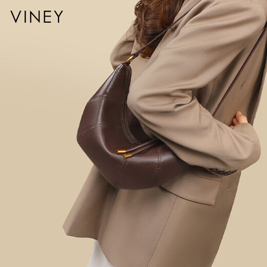viney包包女包牛皮斜挎包轻奢品牌单肩饺子包生日礼物高级感送女友老婆