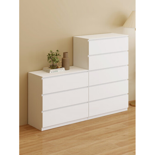 Fat Donglai made the same style of drawer cabinets, five household storage lockers, iron bedside entryway storage cabinets, bedside drawer cabinets, white 400MM six-drawer combination cabinets