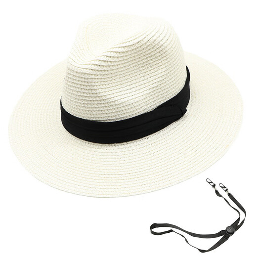 Hezeng Summer Strohhut Panama Strohhut Britische Topper Männer und Frauen falten Sunscade Strand Hut MZ-13G Beige einstellbar