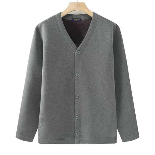 Xiaofu middle-aged and elderly men's tops dad's velvet thickened warm coat autumn and winter elderly grandfather men's cotton jacket