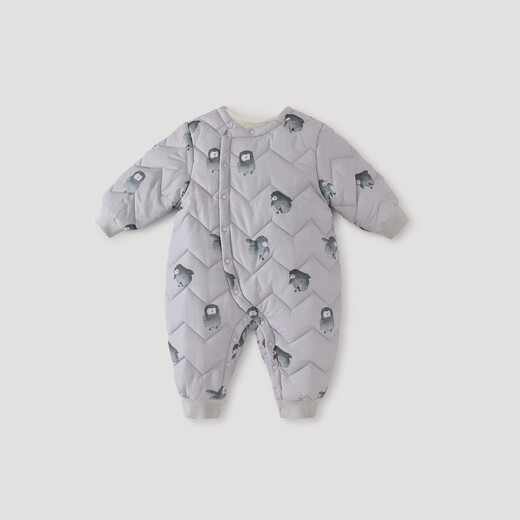 Bali Piglet Baby Cotton Clothes Winter Padded Jumpsuit Thickened Warm Cotton Clothes Newborn Clothes Autumn and Winter Baby Cotton Jacket Cute Penguin 80cm
