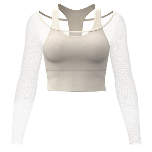 Yoga wear for women 2025 new sports top with chest pad, long sleeves, fashionable running, Pilates training and fitness suit, Star Black M