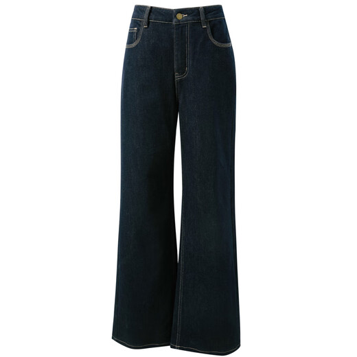 Sancai 2025 new winter all-in-one velvet brushed jeans casual pants straight trousers trousers waisted S deep sea blue pre-sale shipped within 15 days of payment M 160/68A 160/68A